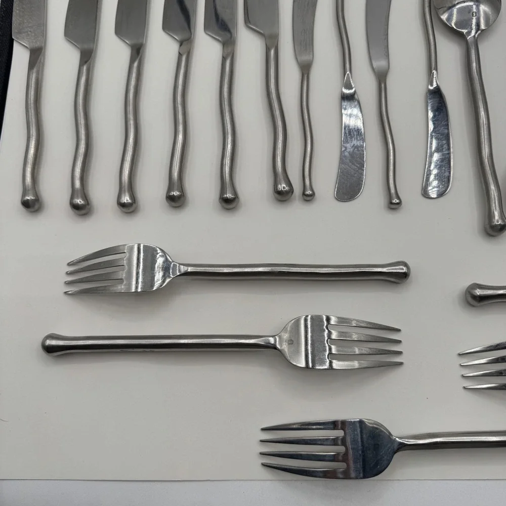 Gourmet Settings Treble Clef 18/10 Stainless Flatware Set 25 Piece Hand Forged